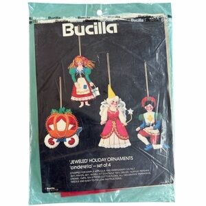 Vintage Bucilla 3584 Christmas 'Jeweled' Holiday Ornaments Cinderella New